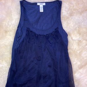 EUC DEEP blue alfani Intimate’s S, sleepwear chemise, w/sheer blouson overlay.